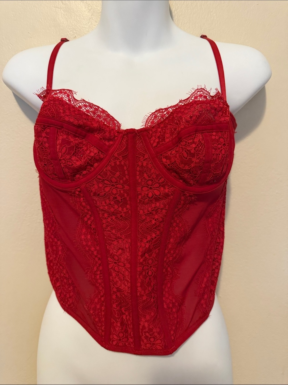 Urban Outfitters Red Lace Bustier